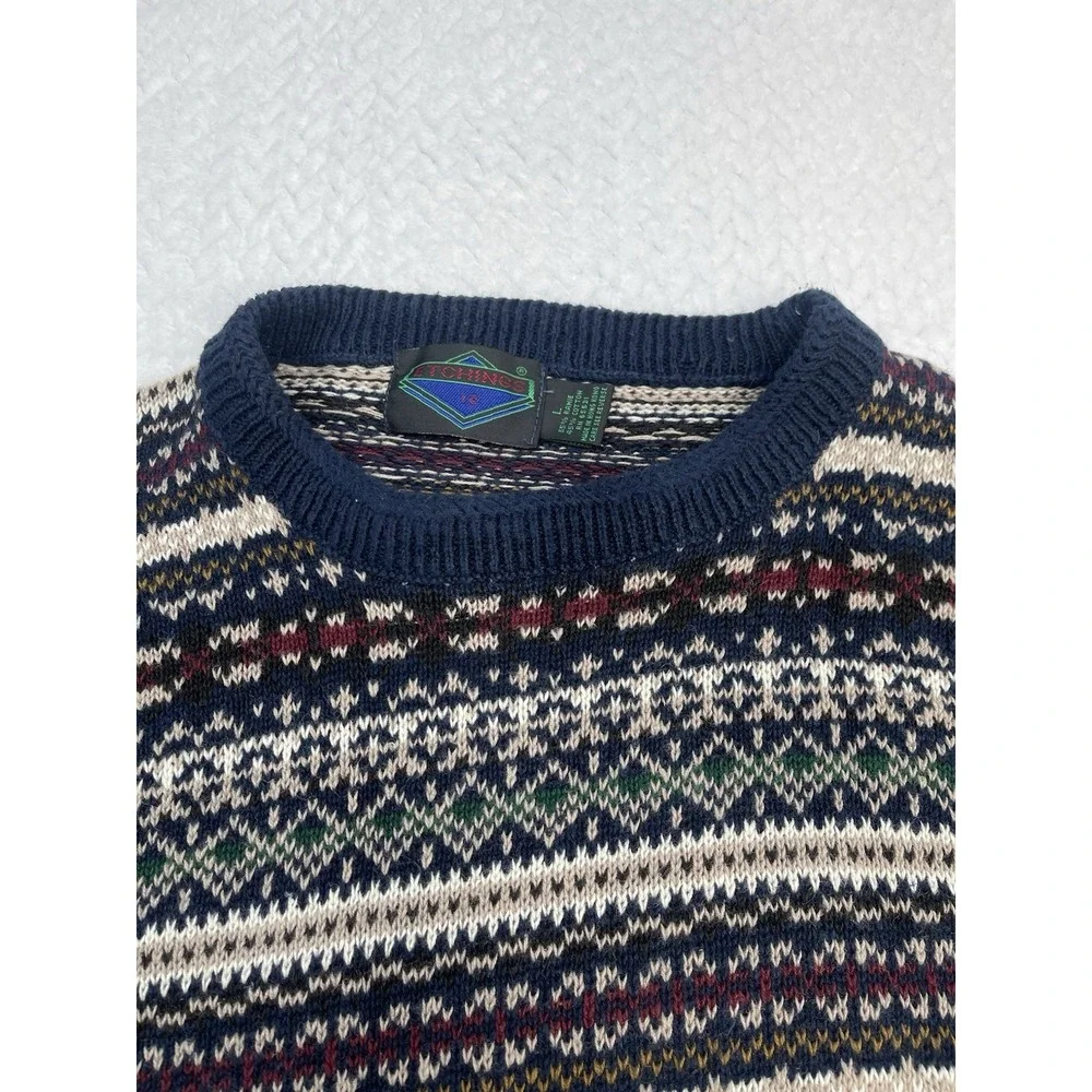 Vintage Etchings Mens Cotton Blend Striped Multicolor Size‎ L